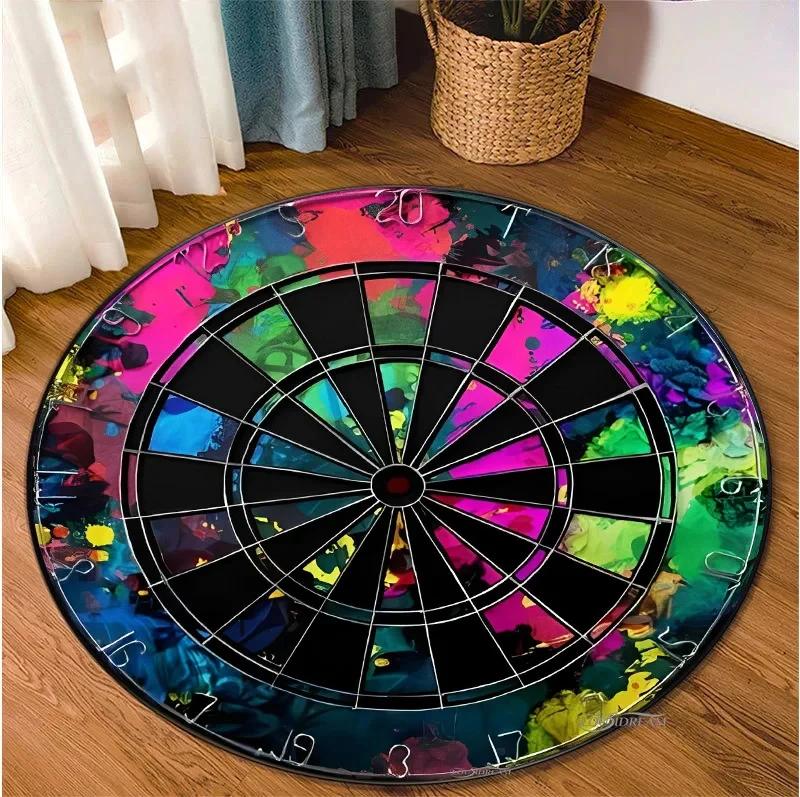 Fashion Sport Dart Target Round Carpet Room Decor Area Rug Carpets for Living Room Bedroom Table Alfombra Kid Non-slip Floor Mat
