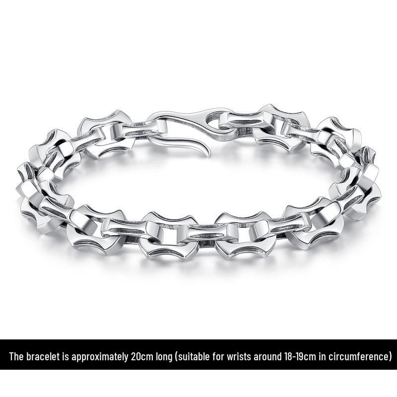 Men's Silver-Plated Dragon Bone Punk Bracelet - Trendy, Bold, Retro Fashion Chain Bangle, Perfect Gift