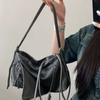 Fashion Tassel Underarm Bag Y2k Hot Girl Vintage Motorcycle Bag Tassel-decorated Women's Handbag Casual Versatile Commuter Bag
