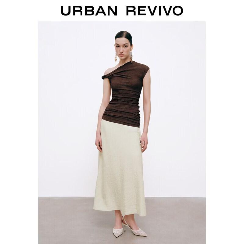 UR Women's Retro Beaded Tie-Up Fishtail Midi Skirt