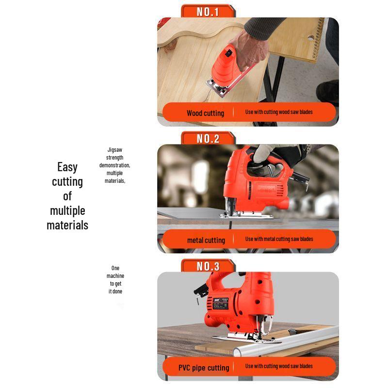 Compact Electric Reciprocating Saw with Jigsaw Conversion Head for Woodworking