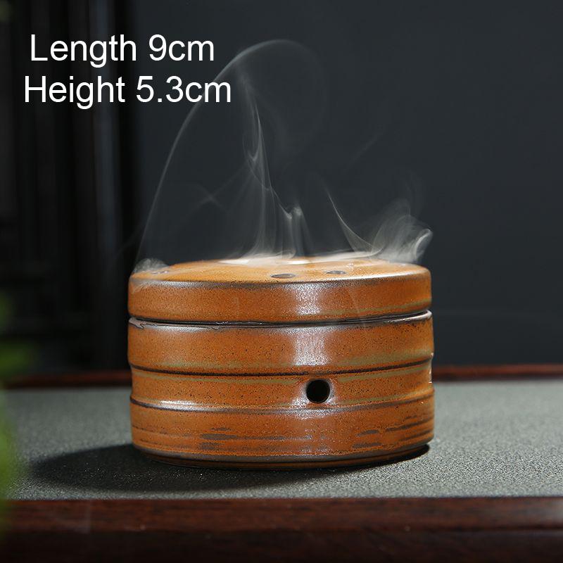 Ceramic Incense Burner, Retro Style, Home Living Room Bedroom Indoor Sandalwood, Hall Offering Buddha Tea Ceremony Censer, 1Pc