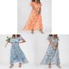 Basic Style Flowy Chiffon Floral Maxi Dress With Ruffle V Neck For Summer Casual Wear