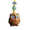 Vintage Owl Hanging Decoration Green Sandalwood Mobile Keychain Pendant Statue Courtyard Balcony Wind Chime Home Deco