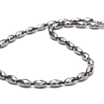 Terahertz Black Spinel Necklace 10mm X 6mm Spinel Cut Tested by a Public Terahertz Ore Power Stone Natural Stone Ultra Far Infrared Rays Health Barrel