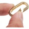 Craftdady 5ps Micro Pave Cubic Zirconia Spring Gate Ring Clasp CZ Rhinestone Golden Brass Oval Trigger Spring Snap Clip Hook Buckle for Keychain