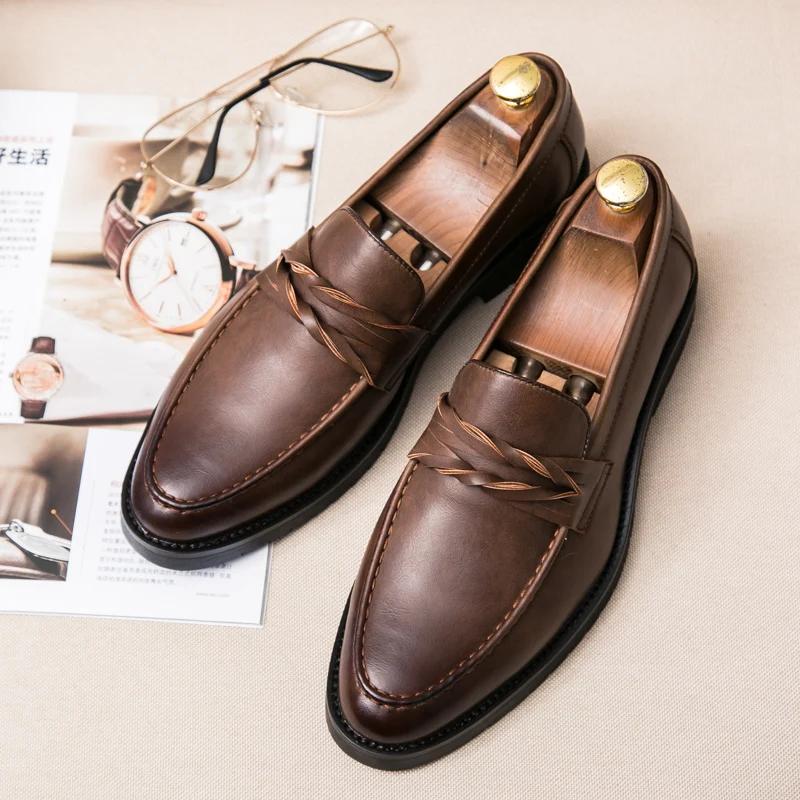 Mens Shoes Leather Male Men's Men Oxfords Dress Shoes for Men Luxury Designer Loafers Platform Men Leather Man Shoes