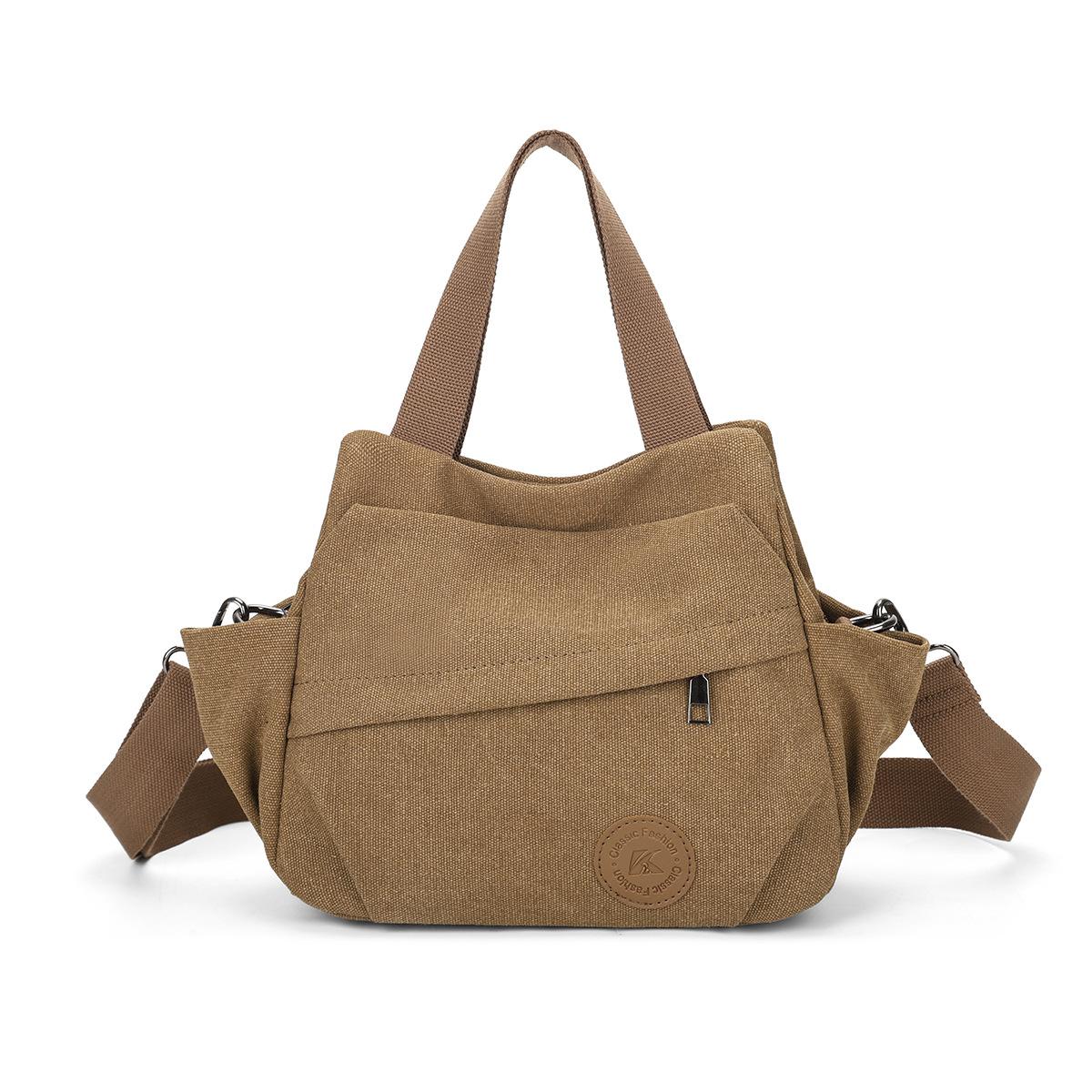 

Vintage Versatile Extended Shoulder Strap Messenger Bag Men S Crossbody Shoulder Bag Women S Commuting Washed Canvas темно-коричневого кольору