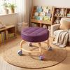 Universal Wheel Sliding Wheel Stool Round Shape Small Stool Multifunctional Stool  Children Use