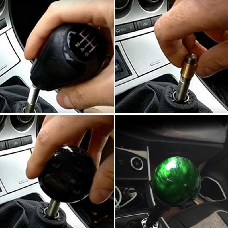 Premium Acrylic Round Ball Knob Comfort Grip Gear Shift Knob With 3 Copper Adapters For Most Cars Interior Accessories