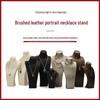 Brushed Leather Necklace Display Stand for Jewelry Showcasing