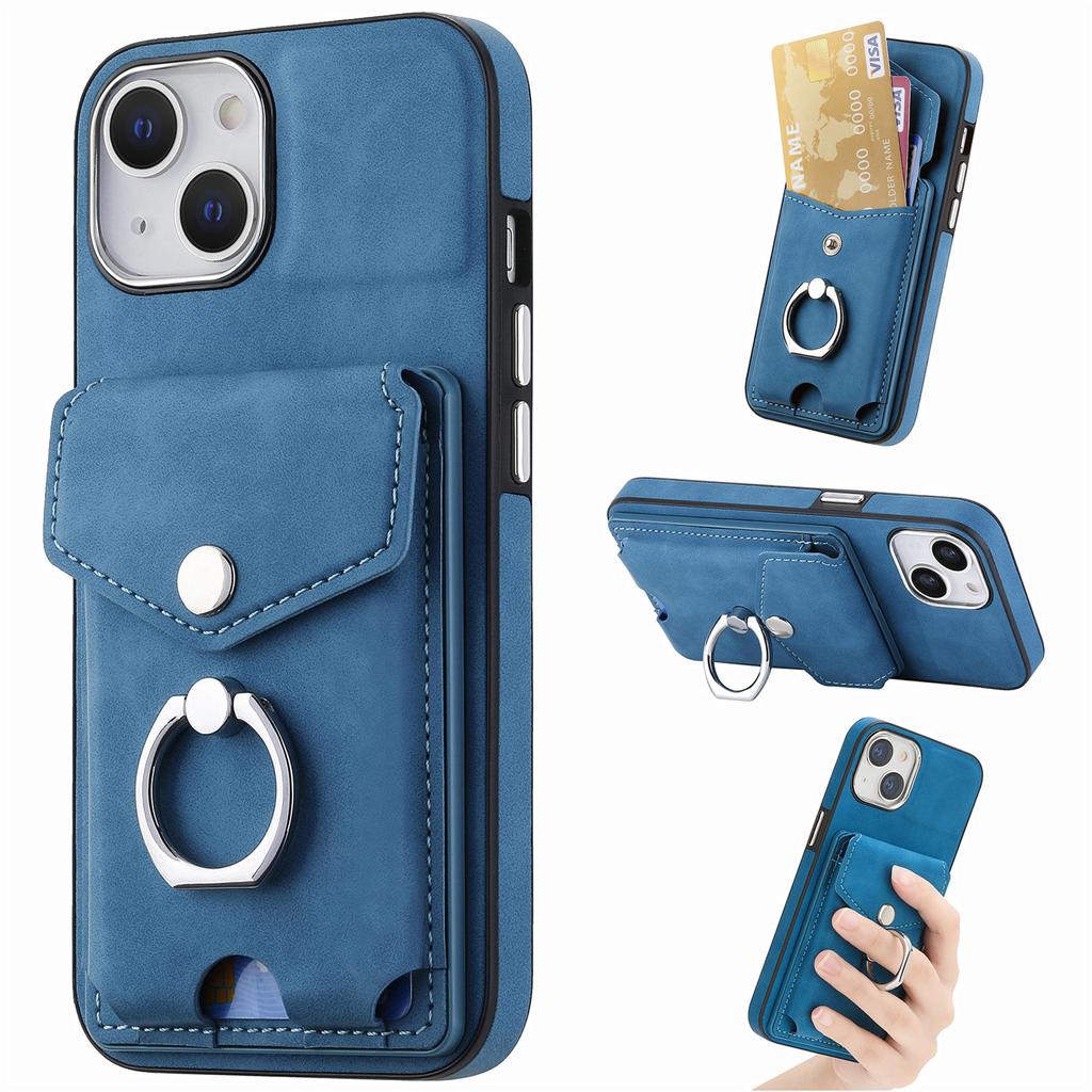 Magnetic Ring Holder Wallet Leather Case for IPhone 14 Pro Max 15 13 12 11 X XS XR 7 8 Plus SE2026 Vertical Cards Solt Cover