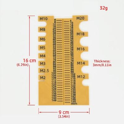 32g Lightweight Quick Read Screw Measurement Rulers For Mechanic Engineers 150mm Length High Accuracy Lightweight Design