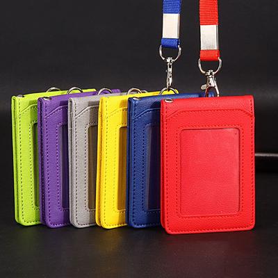 Stationery Neck Strap Office School Supplies Student Badge Holder Bus Cards Cover ID Desk Organizer Card Holder with Lanyard