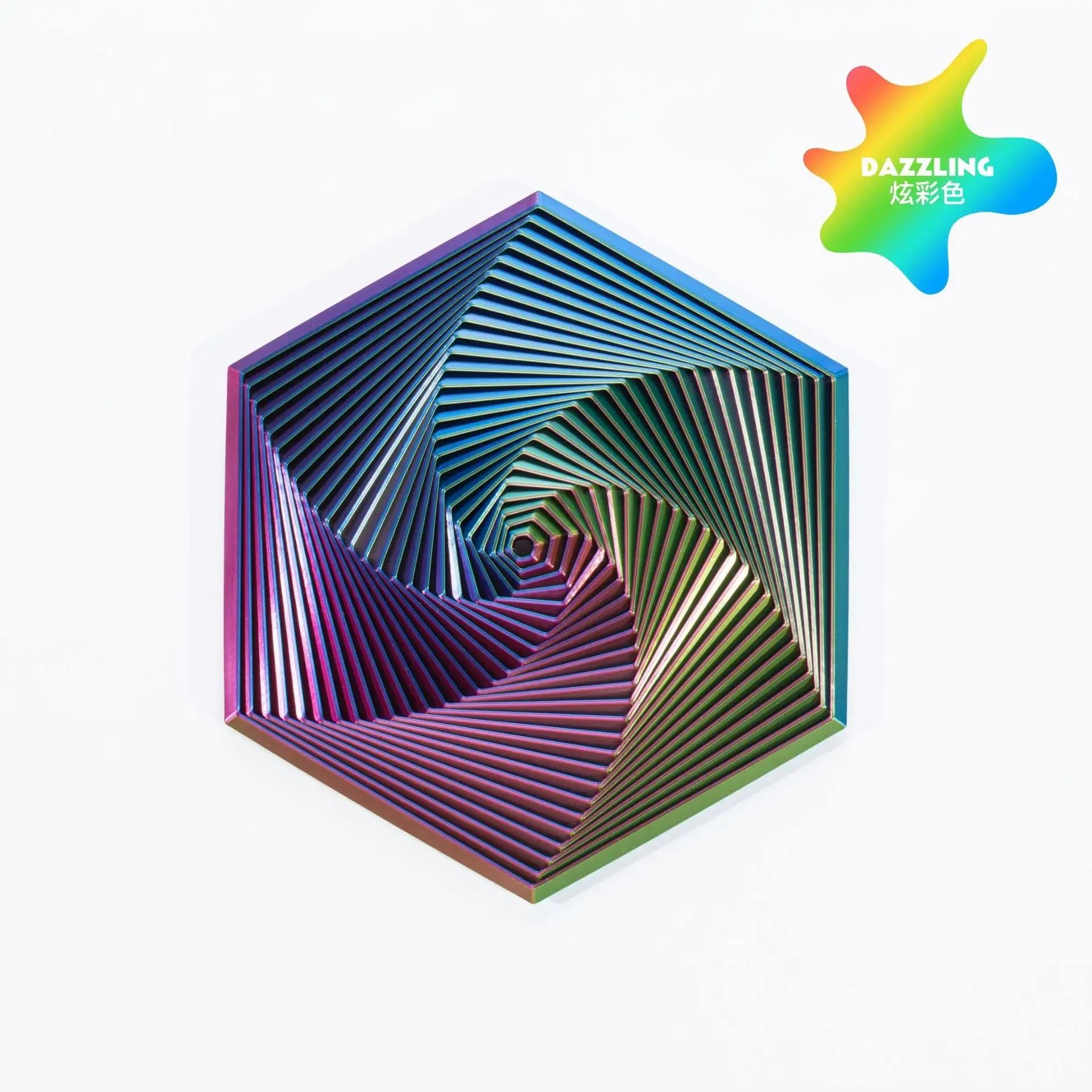 

Anti-Anxiety Spiral 3D Fractal Hexagon Toy Pocket Size Stress Relief for Adult Home Decor Premium Gift Luxury Home Decor small size світло-сірого кольору