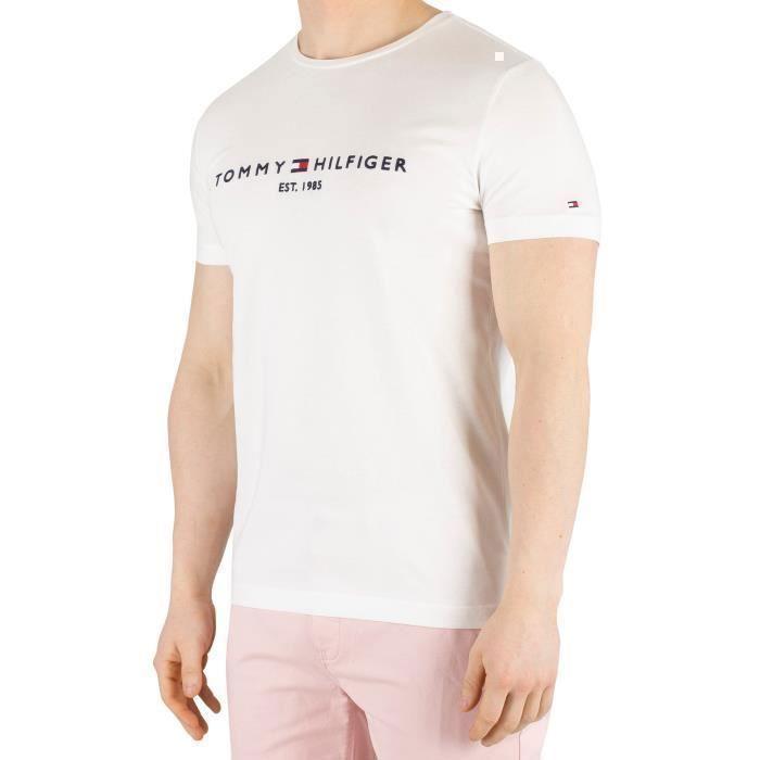 T-shirt - TOMMY HILFIGER - Logo - Blanc - Manches courtes - Taille L