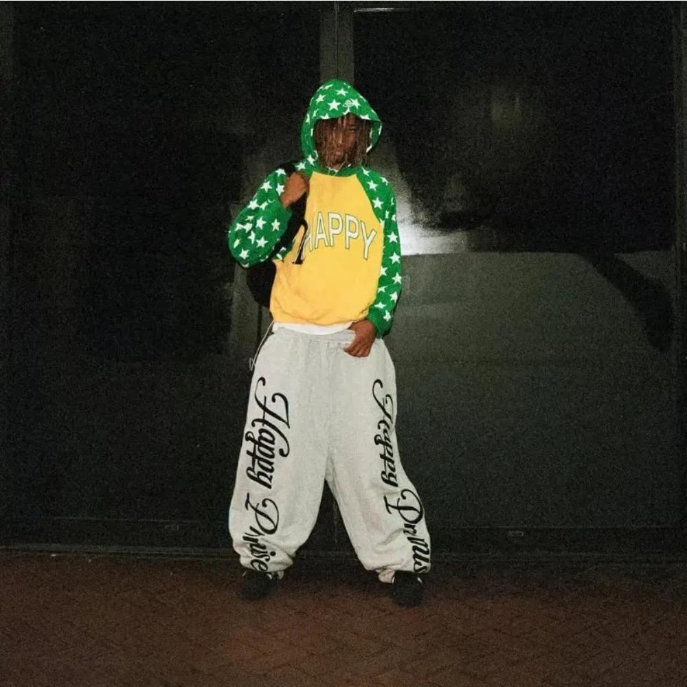 American Hip-hop Casual Fashion Oversized Wide Leg Pants for Men Y2k Harajuku Letter Printed Sports Pants for Women Street Wear Jogging Pants