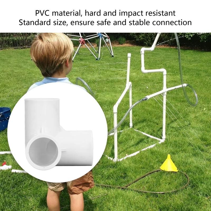 6Pcs White Black Plastic Pipe Connector PVC Fitting 3 Way Elbow Connector for Building Furniture Greenhouse Shed Pipe Fittings