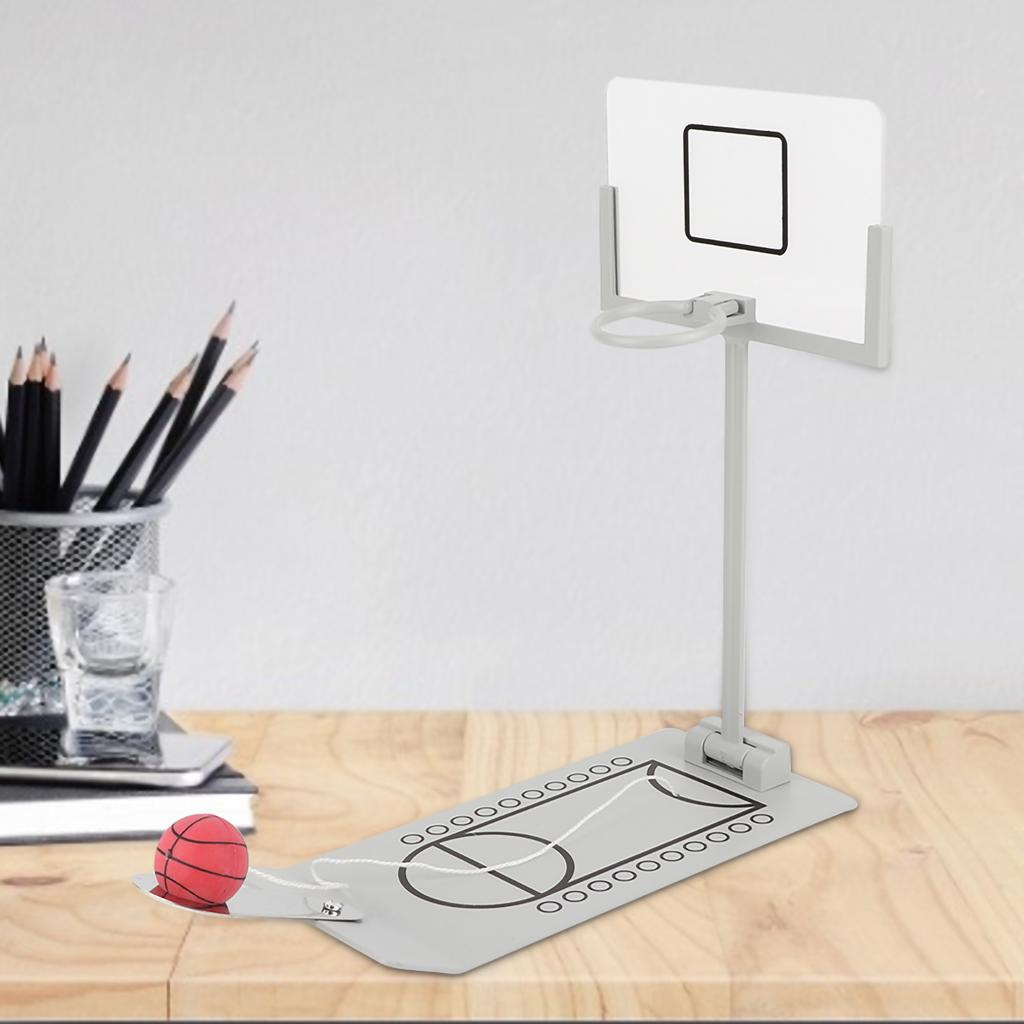 Miniature Office Desktop Ornament Decoration Basketball Hoop Toy Board Game for Basketball Lovers