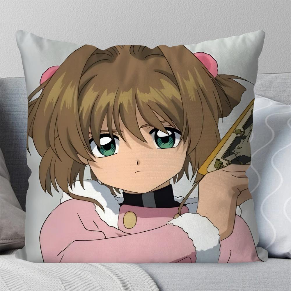 1pc C-Cardcaptor S-Sakura Magical Girl Manga Pillow Case Square Pillow Bedroom Sofa LeisureCar Living Room Home Decoration 40X40