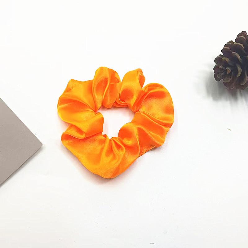 

Пушистое атласное кольцо для волос: Однотонный, не повреждающий кружевной головной убор для женщин оранжевый