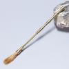 Brass Incense Ceremony Set: Natural Color Seal, Ash Press, Tamping Tool, Brush, Spade