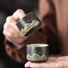 Coarse pottery Qingshan automatic tea set Chinese tea set ceramic lazy tea set gift box stone mill gift business