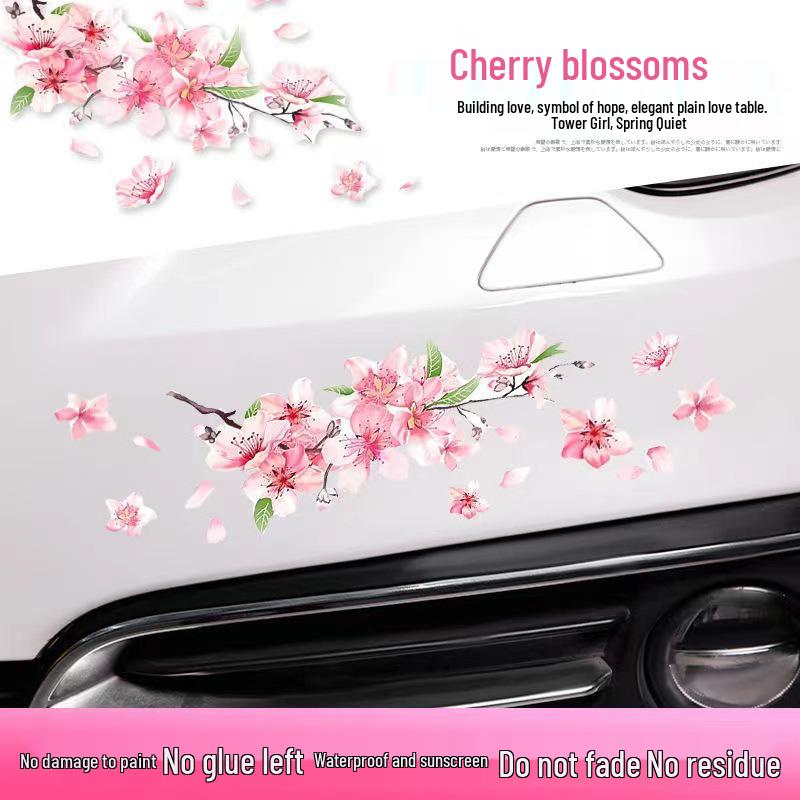 Romantic Cherry Blossom Waterproof Car Body & Bumper Decal