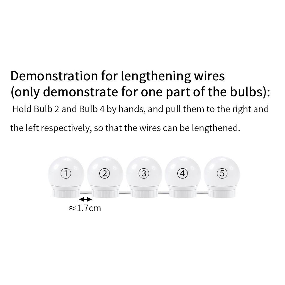 CanLing LED 12V Makeup Mirror Light Bulb Hollywood Vanity Lights Stepless Dimmable Wall Lamp 6 10 14Bulbs Kit for Dressing Table