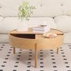 Solid Wood Coffee Tables Modern Multifunctional Storage Side Table Nordic Design Living Room Round Sofa Coffee Table Removable