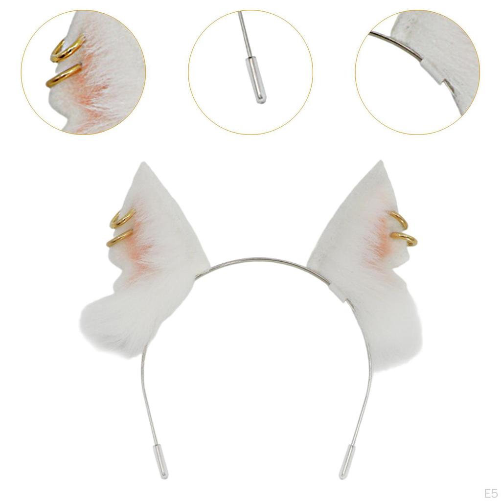 Animal Ear Band Doll Costume Decoration Handmade Hair Hoop Plush Toy for Party Role