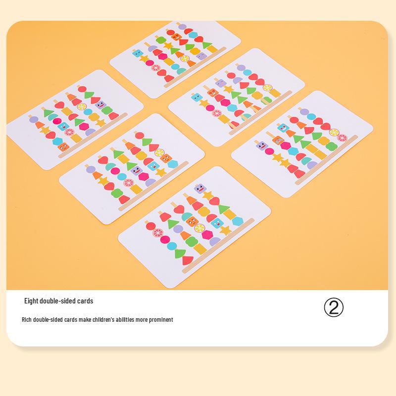 Children's Montessori Wooden Geometric Shape Set: Beaded Building Blocks for Shape Recognition and Early Education.