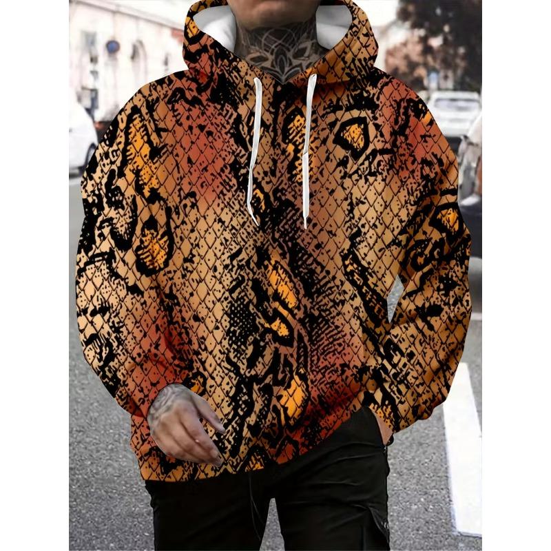 Autumn Men'S Leopard Print Hoodie 3D Printing Long Sleeve Pullover Casual Streetwear Cartoon Character Hoodie Man Hoodie