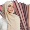 Gute Nähte Chiffon Hijab Schal Lange Muslimische Schals Einfacher Kopfschal Hohe Qualität Premium Turban Schwere Malaysische Hijabs