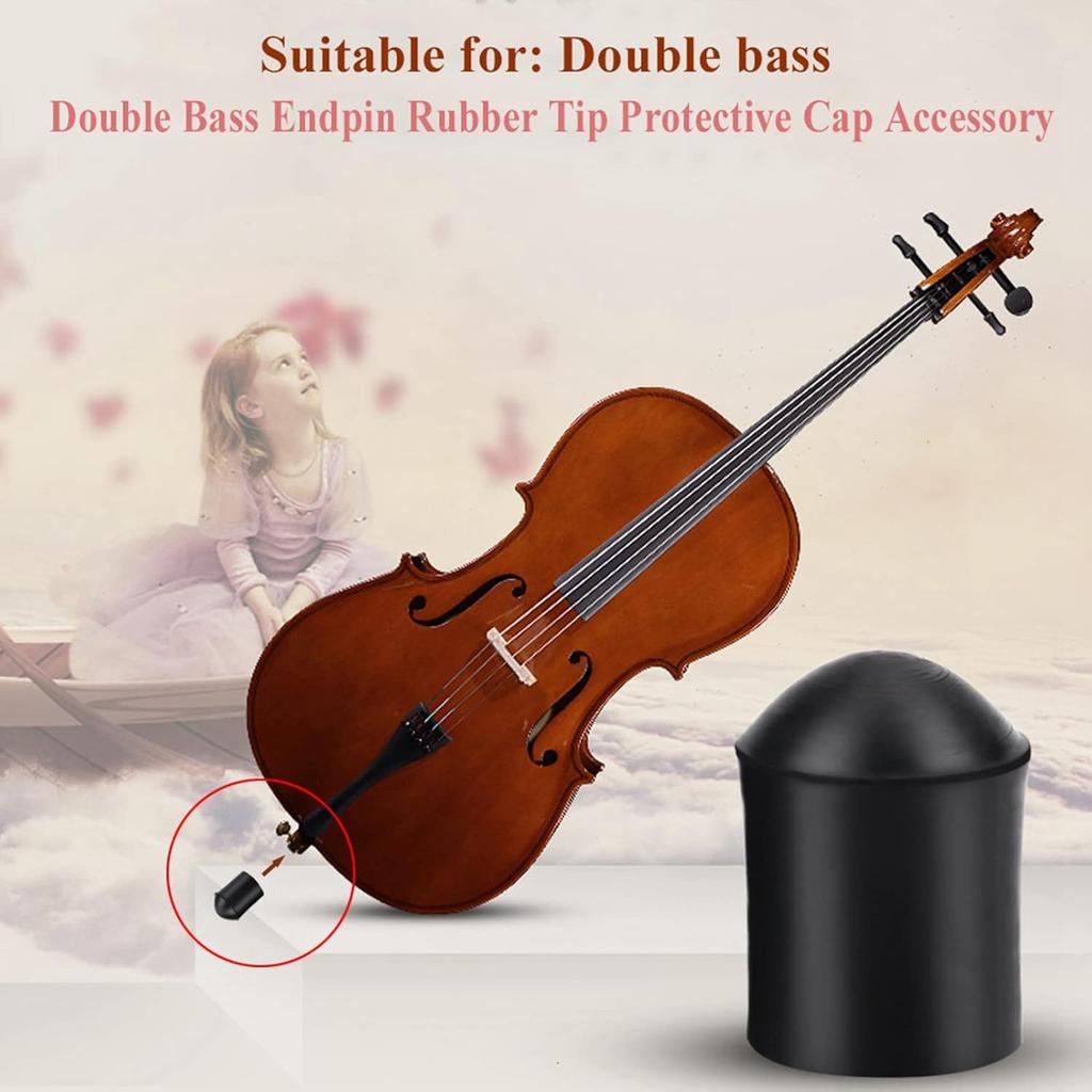 Rubber End Caps, 2pcs Upright Bass Endpin Rubber Tip Stopper Replacement Protector End Cap for Double Bass End Pin Protector(Inner Diameter: approx.