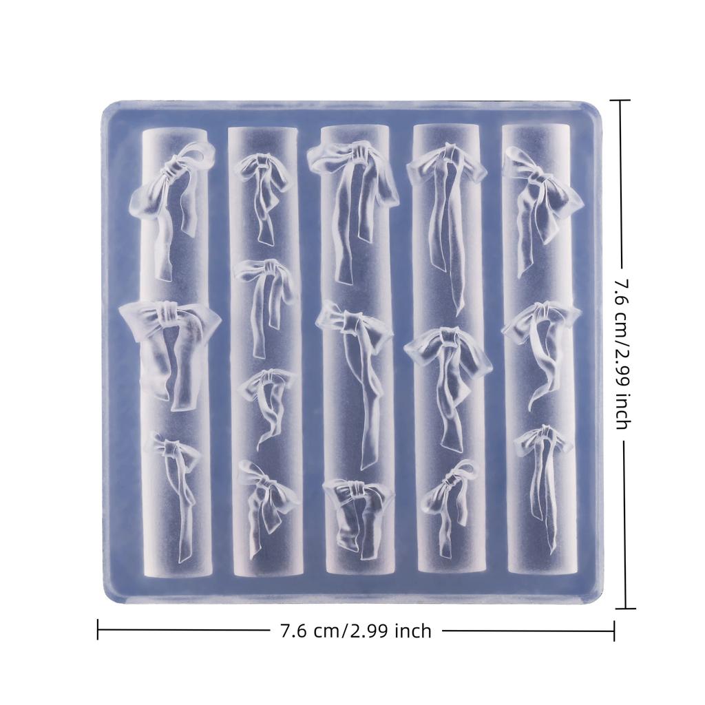 Ribbon Bow Nail Art Mold Silicone Cartoon Bowknot Pattern Nail Art Decorations Nail Polish Filling Mold Relief Design Manicure
