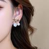 Gold Plated Zircon Bow Pearl Ear Clip, No Piercing Required; Elegant High-End Jewelry for Women.