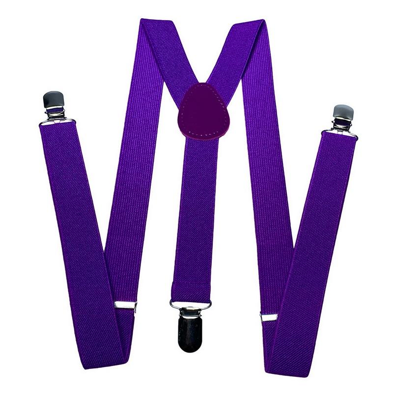 Unisex Y Back Suspenders 3 Clips Adjustable Elastic Braces