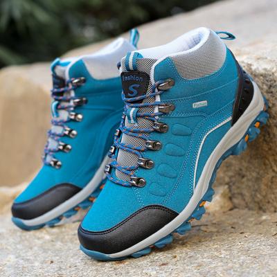 Autumn Blue Unisex Hiking Shoes Men Outdoor Hiking Boots Women High Top Non-slip Trekking Hunting Sneakers Male Climbing Shoes