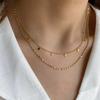 Women Necklace Adjustable Chain Clasp Neck Pendant Stainless Steel Choker Casual Fashion Girls Jewelry Dressing Decoration