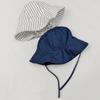 Striped Pattern Double Sided Baby Bucket Hat Plaid Pattern Panama Bonnet  Travel