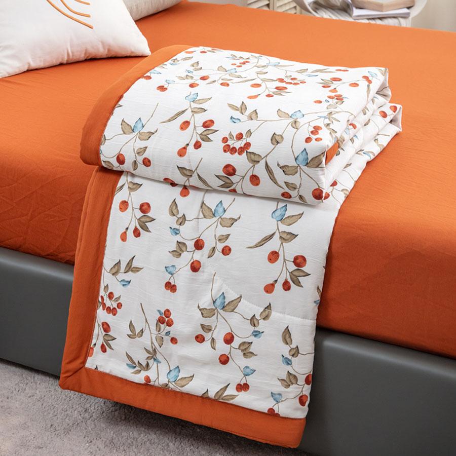 New Class A Cotton And Linen Double Layer Summer Quilt With Soybean Fiber Air Conditioning Quilt Printed Double Cooling Blanket