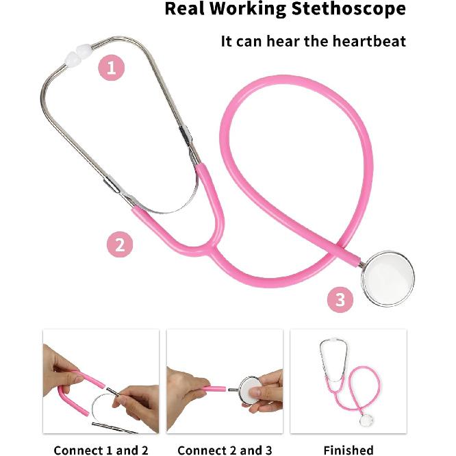 ANPHILE Kids Veterinarian Costume, Kids Doctor Vet Costume Outfit Pretend Play Dress Up Set for Halloween