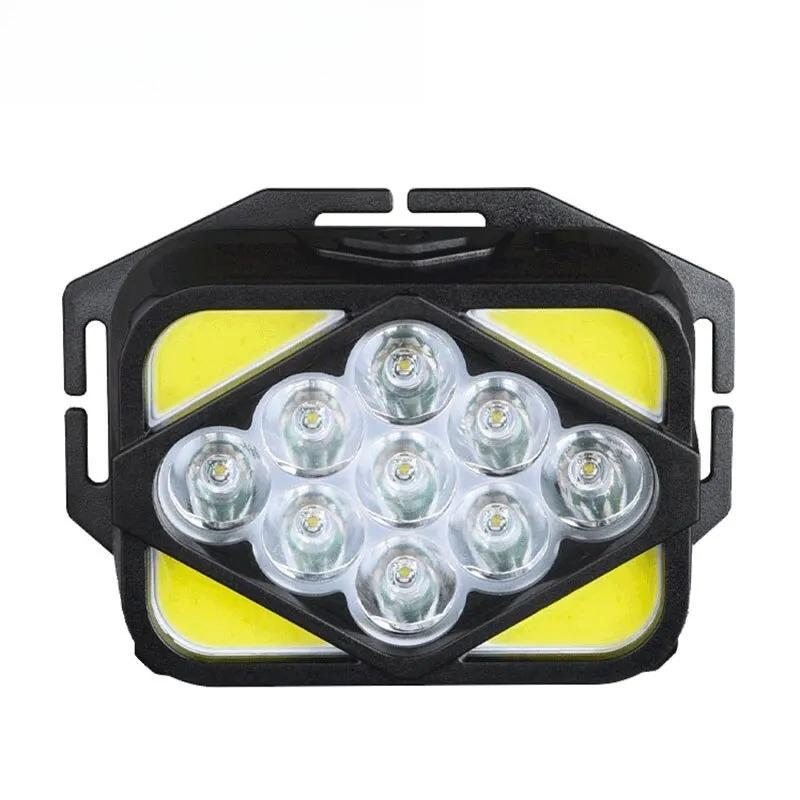 Super Helles COB Stirnlampe 9 11 12 Lichtperlen 2000 Lumen Scheinwerfer Wandern Camping Angeln Tragbar Arbeits-Stirnlampe Taschenlampe