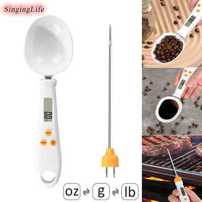 2in1 Electronic Kitchen Scale 500g/0.1g LCD Measuring Spoon Scale Flour Sauce Weighing Spoon Food Thermometer Measuring Tools
