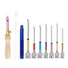 10Pcs Beginner Embroidery Punch Needle Tool Set Adjustable Wood Handle Punch Needle Tool with 7 Tip and Threader