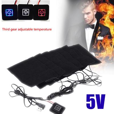8 In 1 New 5V USB Electric Heating Pad Cloth Thermal Vest Heat Jacket Warm Gear