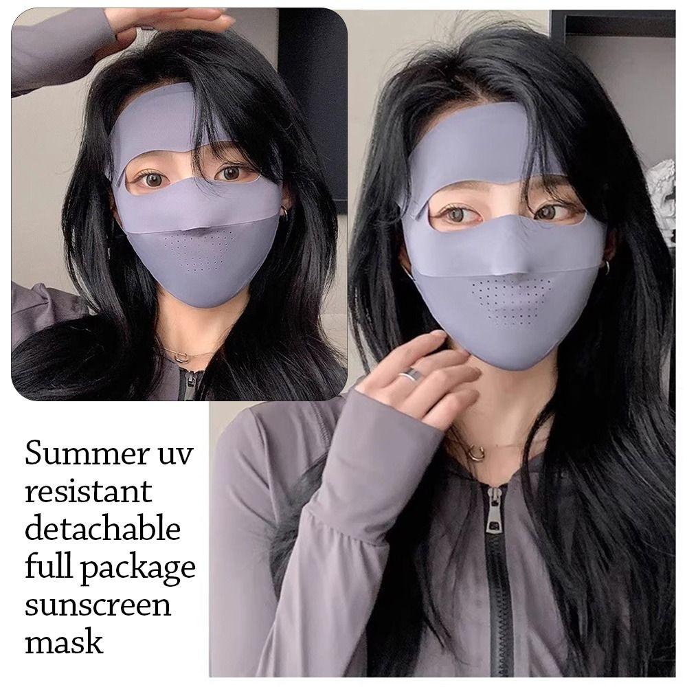Lenço Protetor Solar Facial de Malha Ice Silk para Pescoço Moda Balaclava para Ciclismo ao Ar Livre