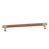 Cabinet Door Handle 224MM Hole Pitch Lther Brass Light Luxury Cupboard Bar Pull Handle for Home Wardrobe Drawer