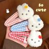 Korean Style Cute Cartoon Rabbit Gingham Hair Clip for Girls